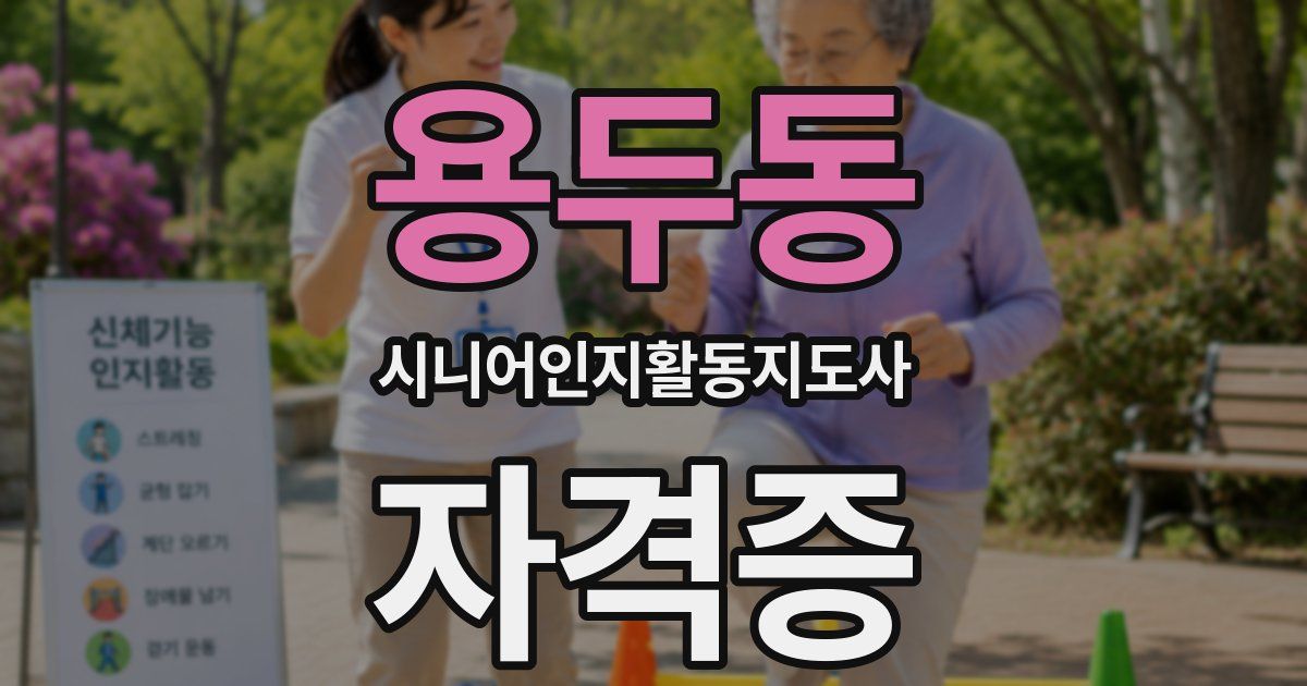 용두동 시니어인지활동지도사 자격증