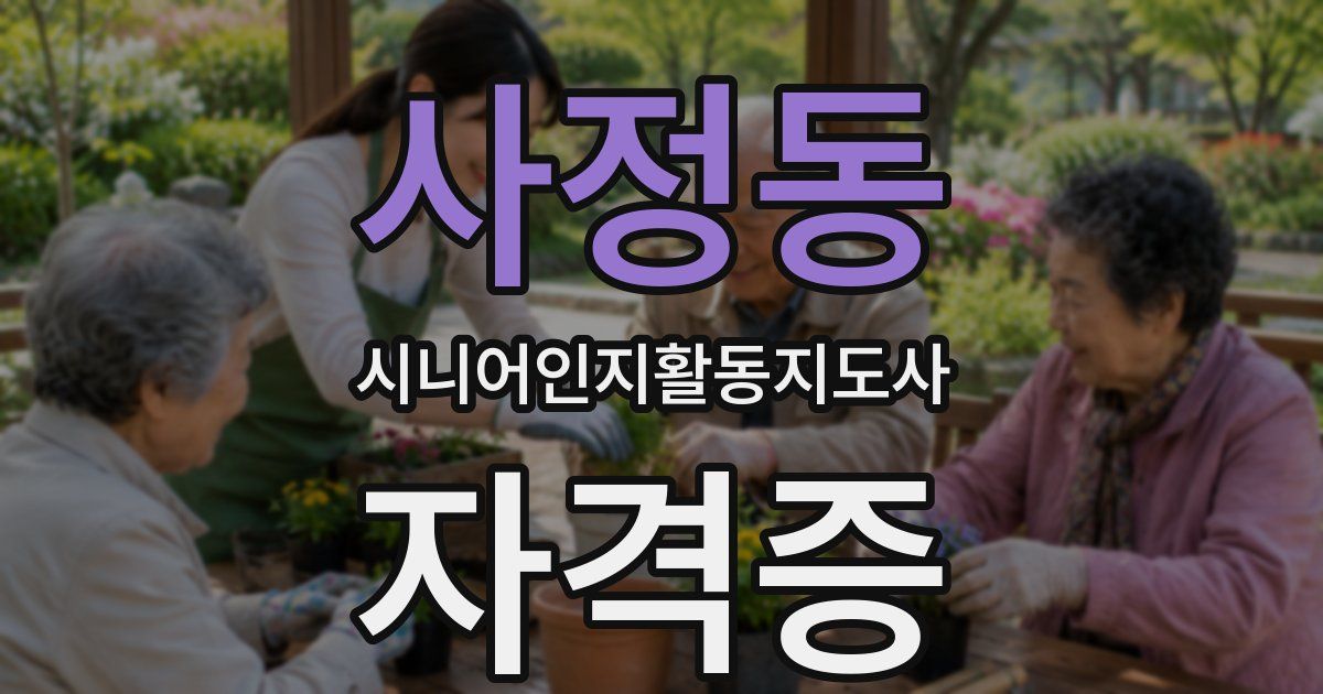 사정동 시니어인지활동지도사 자격증
