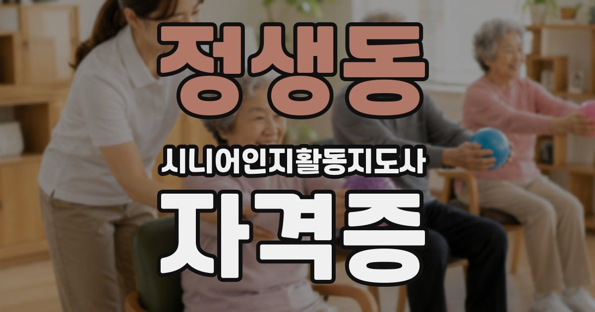 정생동 시니어인지활동지도사 자격증