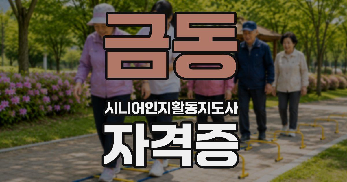 금동 시니어인지활동지도사 자격증