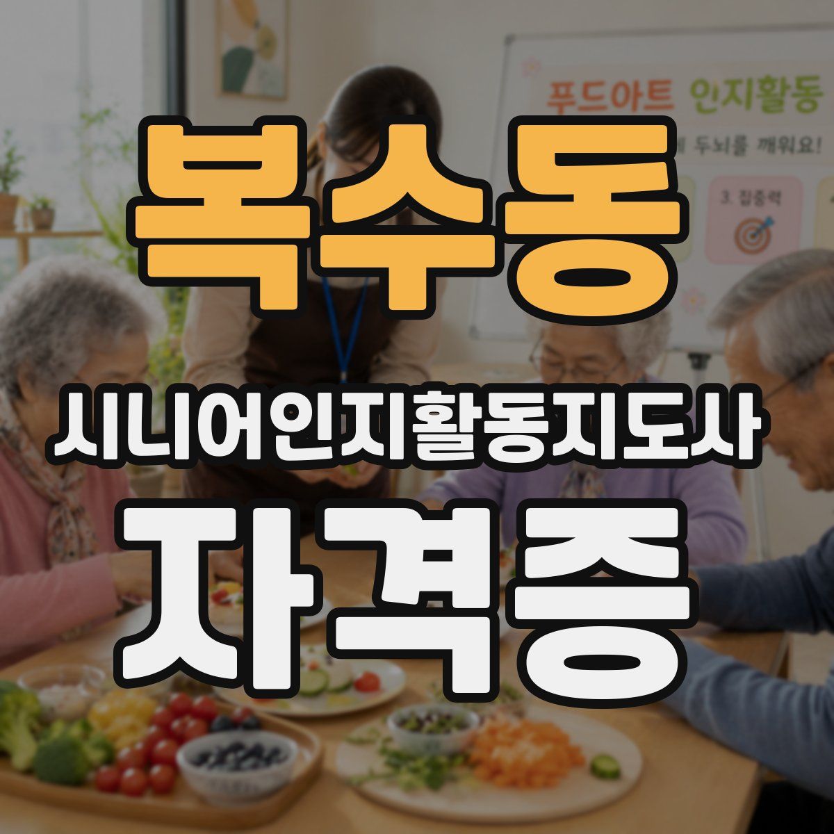 복수동 시니어인지활동지도사 자격증