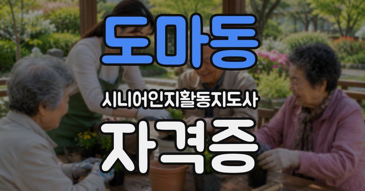 도마동 시니어인지활동지도사 자격증
