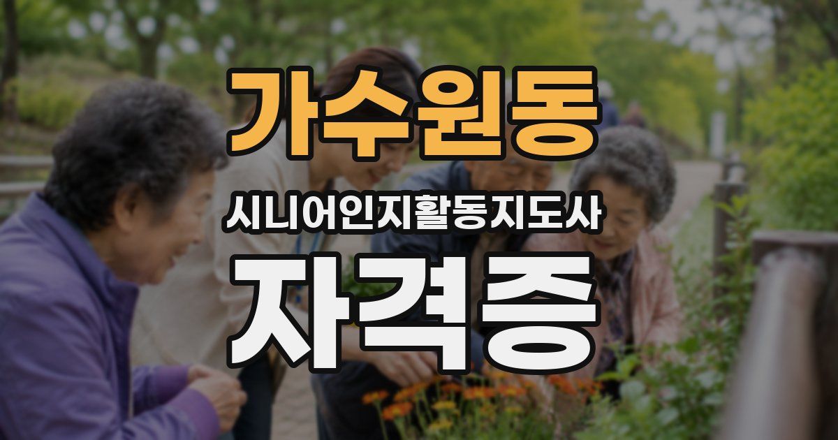 가수원동 시니어인지활동지도사 자격증