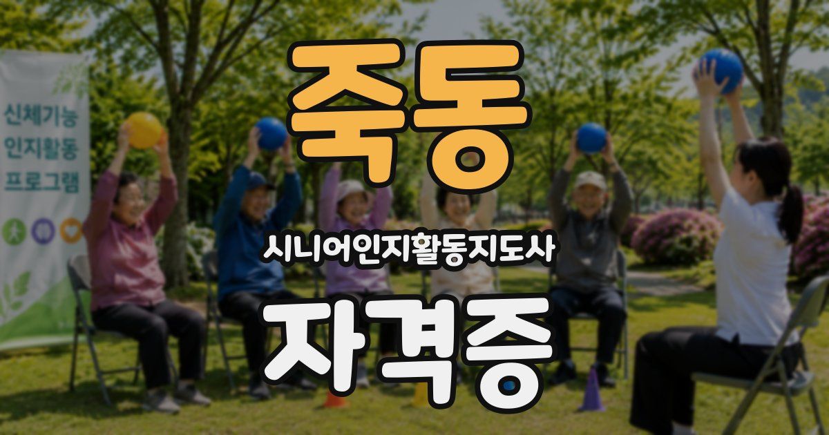 죽동 시니어인지활동지도사 자격증