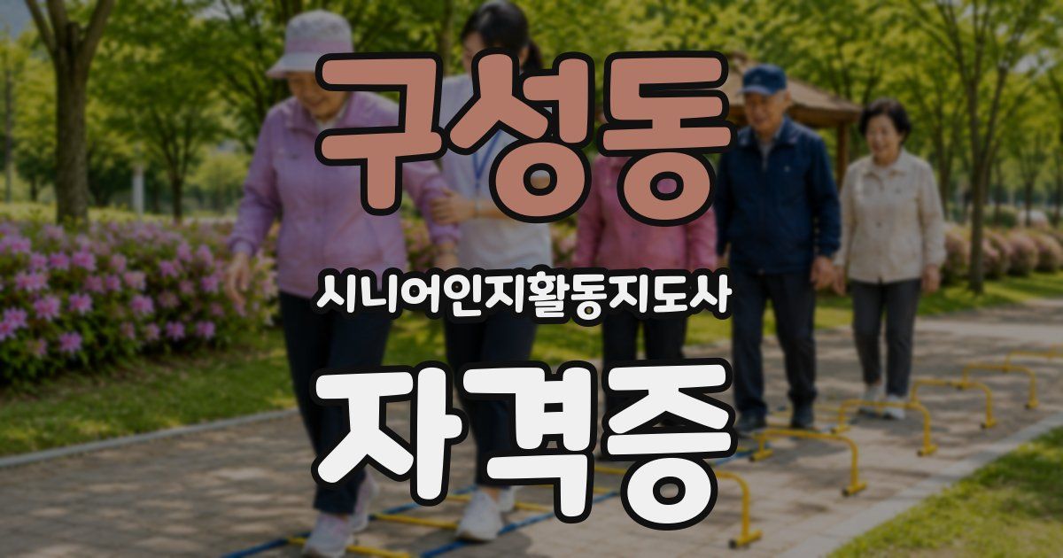 구성동 시니어인지활동지도사 자격증