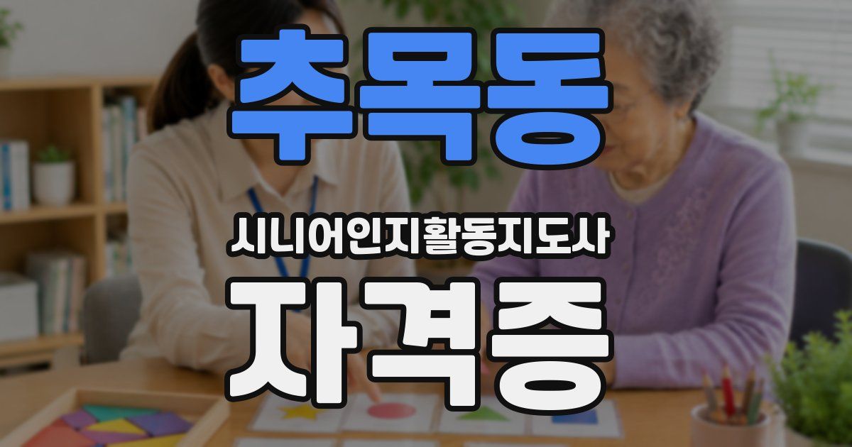 추목동 시니어인지활동지도사 자격증
