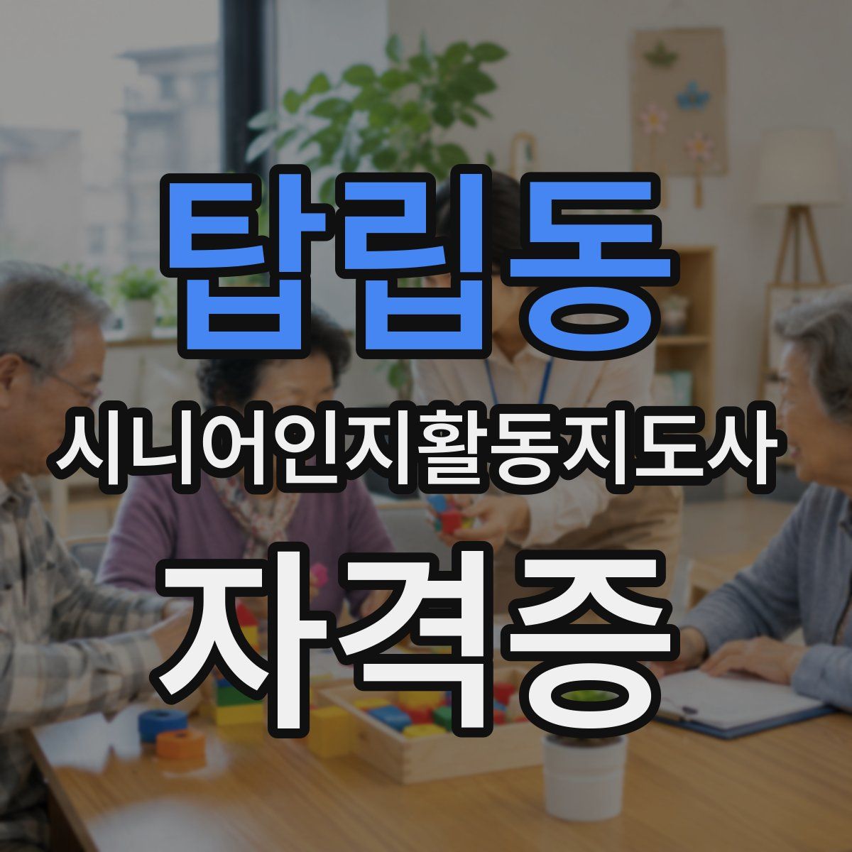 탑립동 시니어인지활동지도사 자격증