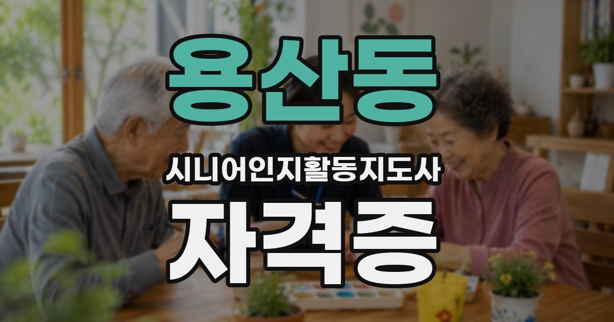 용산동 시니어인지활동지도사 자격증