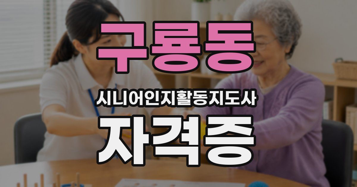 구룡동 시니어인지활동지도사 자격증