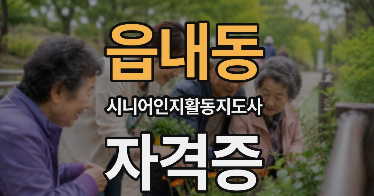 읍내동 시니어인지활동지도사 자격증