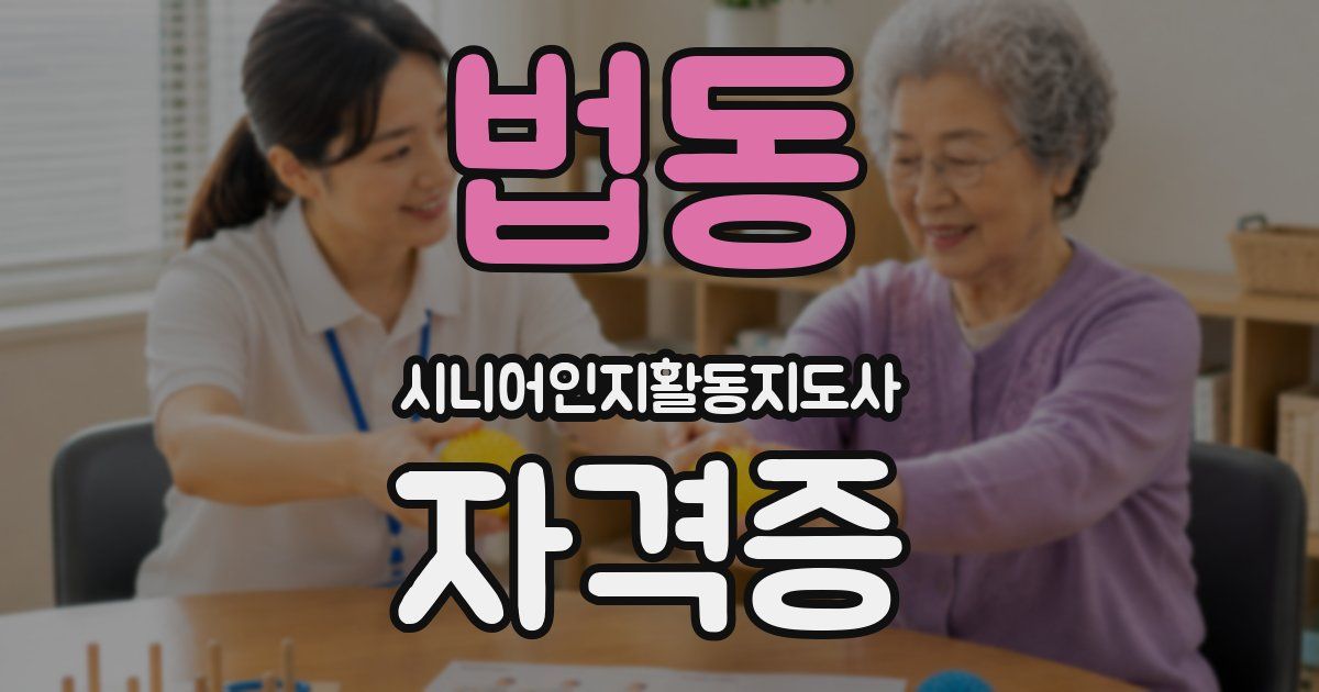 법동 시니어인지활동지도사 자격증