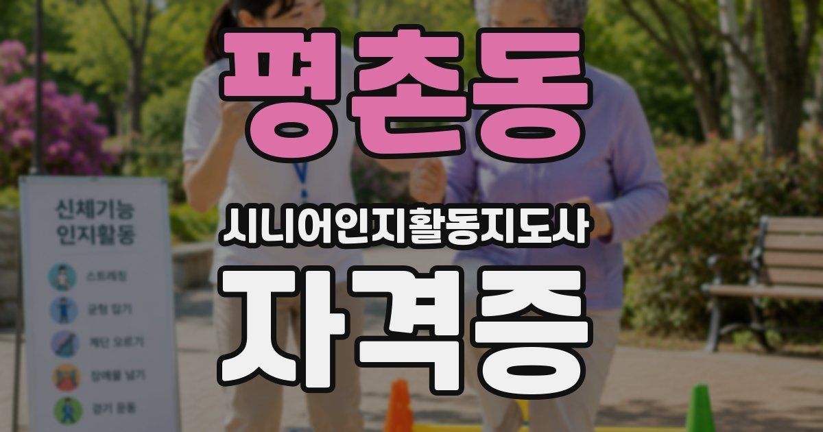 평촌동 시니어인지활동지도사 자격증