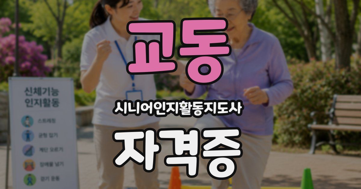 교동 시니어인지활동지도사 자격증
