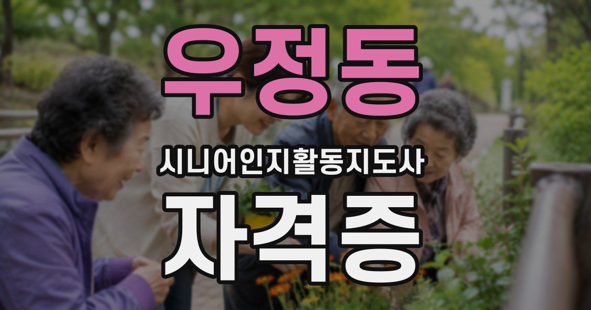 우정동 시니어인지활동지도사 자격증