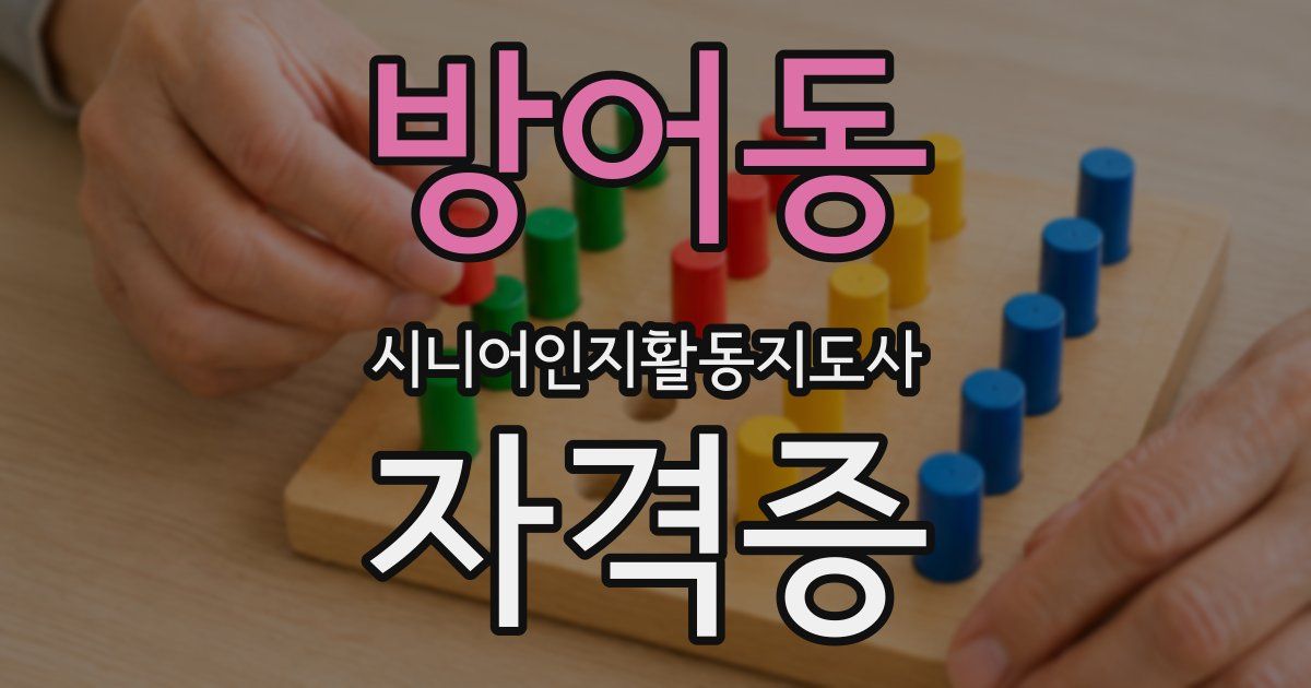 방어동 시니어인지활동지도사 자격증