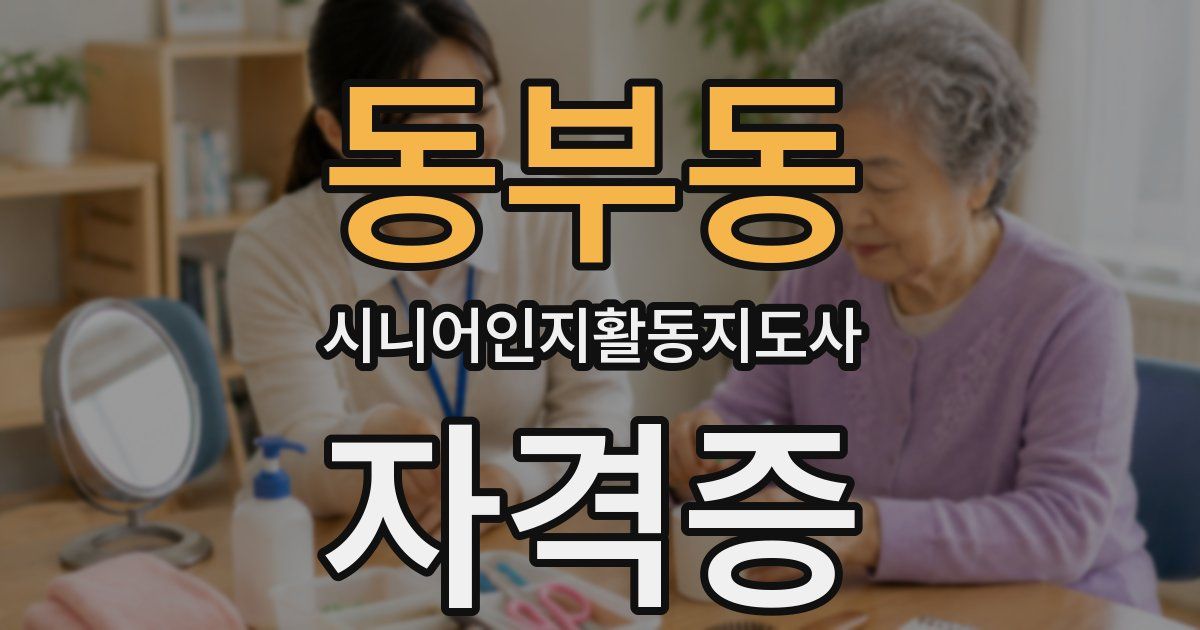 동부동 시니어인지활동지도사 자격증