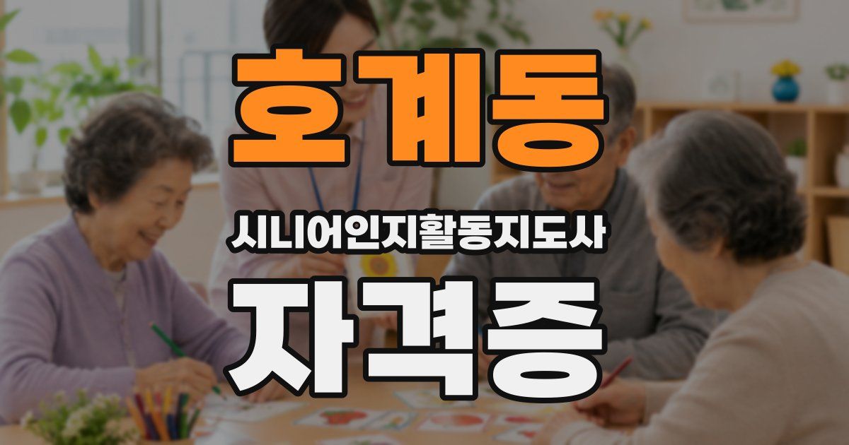 호계동 시니어인지활동지도사 자격증