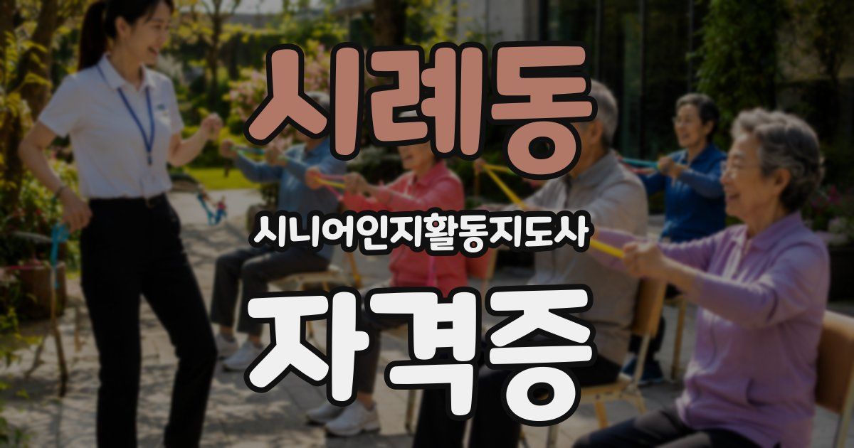 시례동 시니어인지활동지도사 자격증