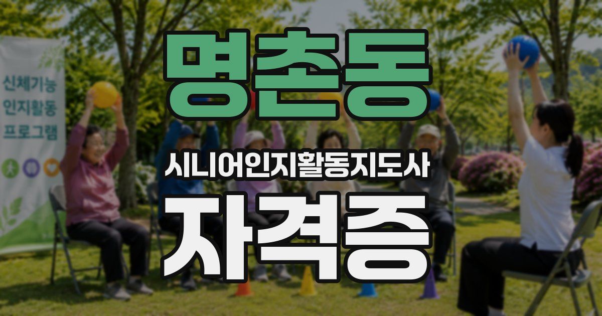 명촌동 시니어인지활동지도사 자격증