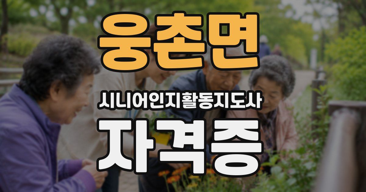 웅촌면 시니어인지활동지도사 자격증