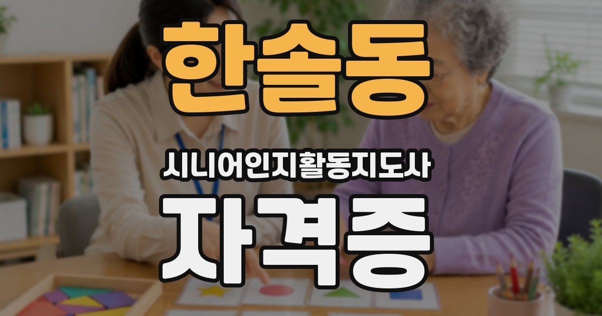한솔동 시니어인지활동지도사 자격증