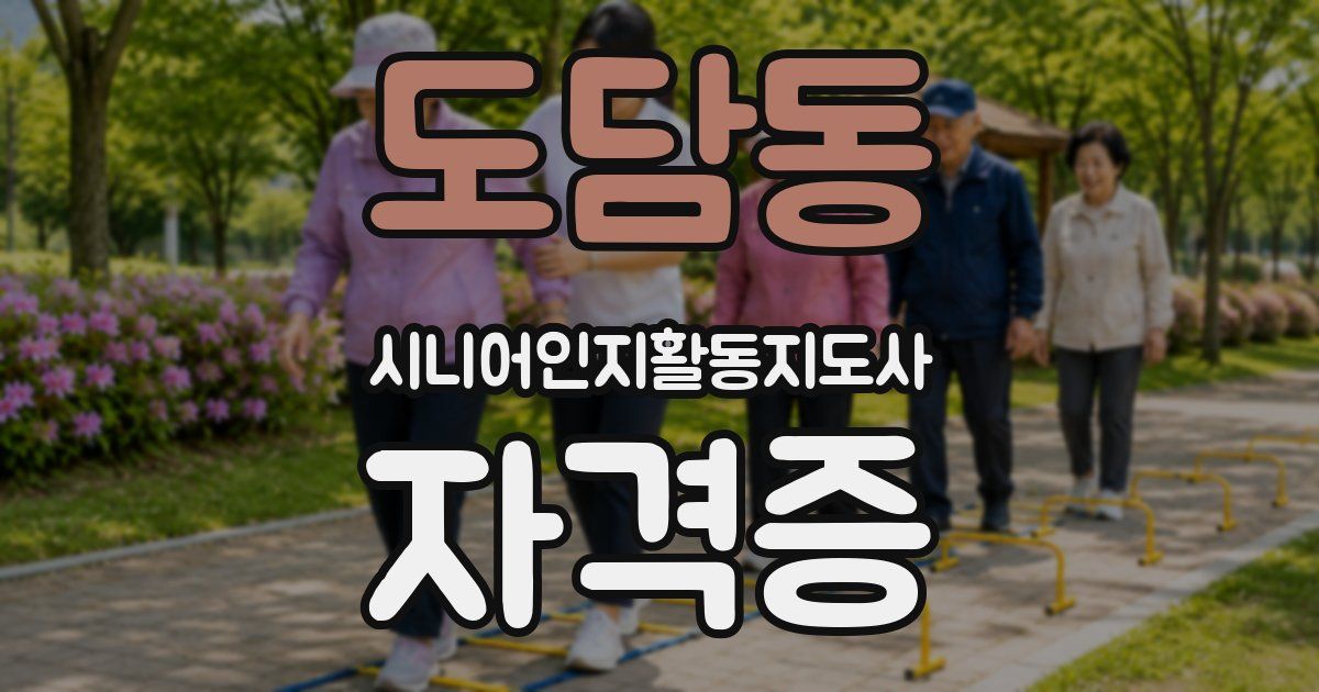 도담동 시니어인지활동지도사 자격증