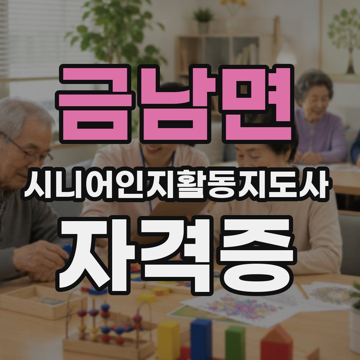 금남면 시니어인지활동지도사 자격증
