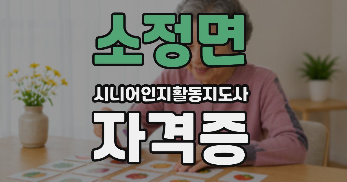 소정면 시니어인지활동지도사 자격증