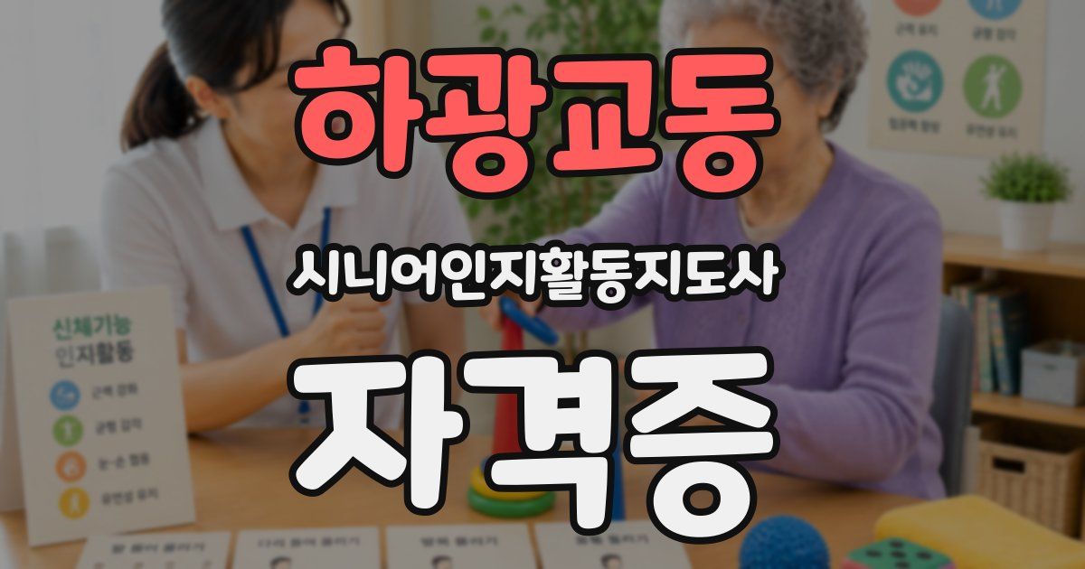 하광교동 시니어인지활동지도사 자격증