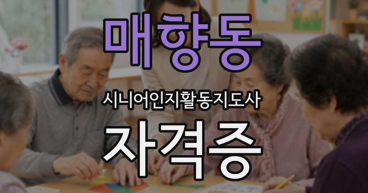 매향동 시니어인지활동지도사 자격증