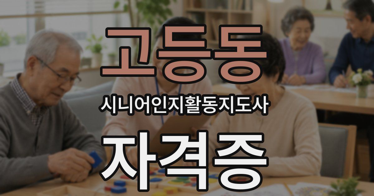 고등동 시니어인지활동지도사 자격증