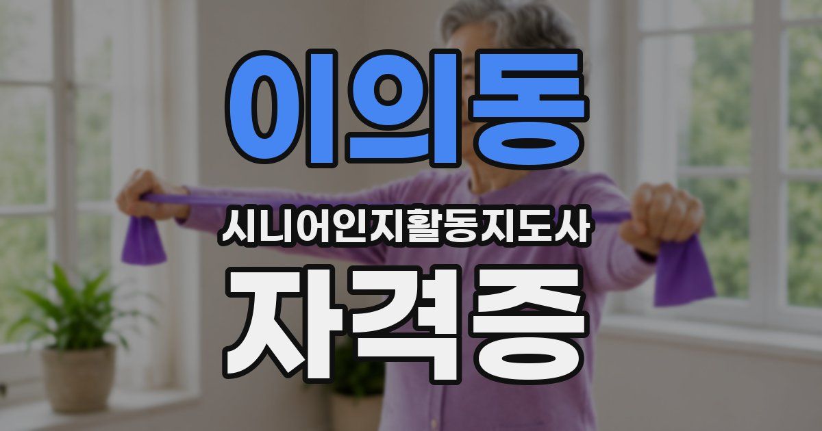 이의동 시니어인지활동지도사 자격증