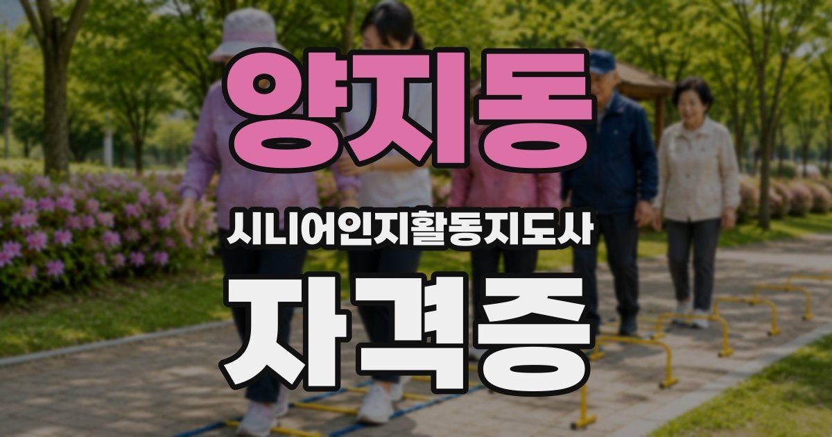 양지동 시니어인지활동지도사 자격증