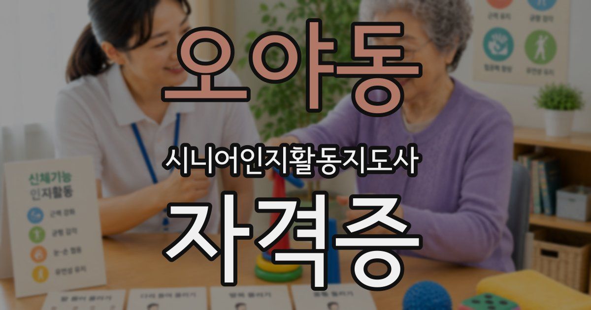 오야동 시니어인지활동지도사 자격증