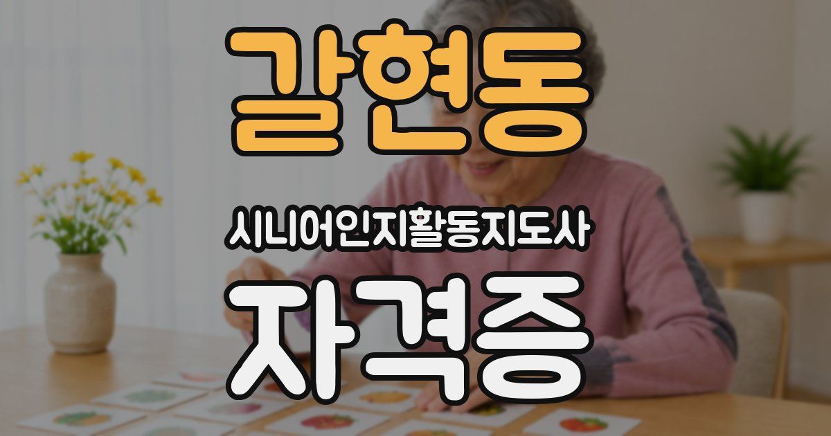 갈현동 시니어인지활동지도사 자격증
