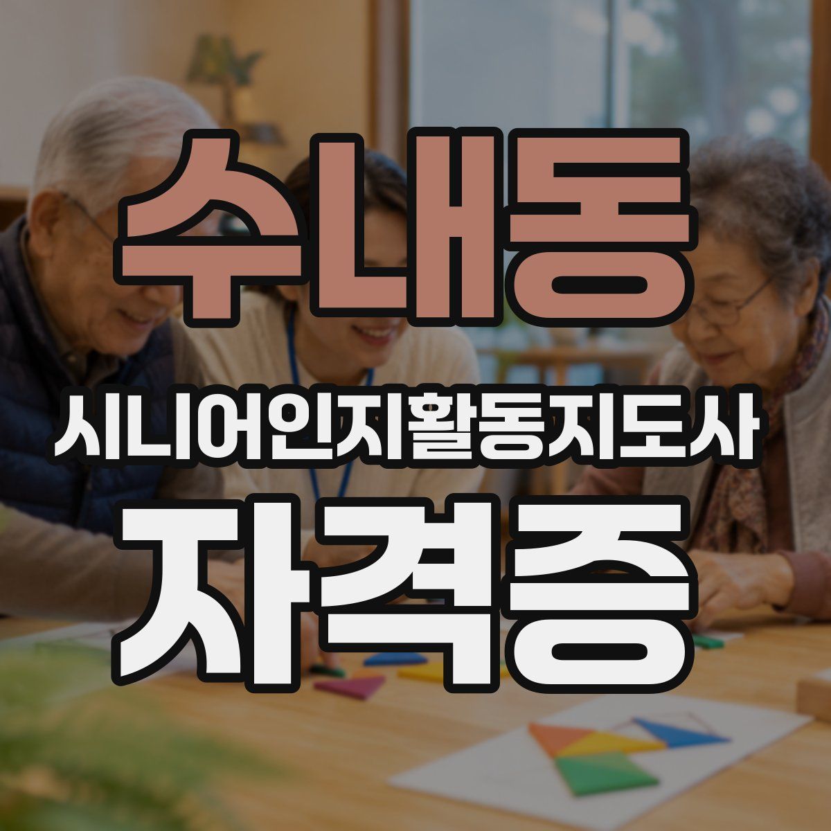 수내동 시니어인지활동지도사 자격증