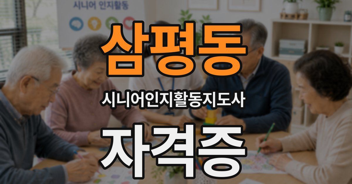 삼평동 시니어인지활동지도사 자격증
