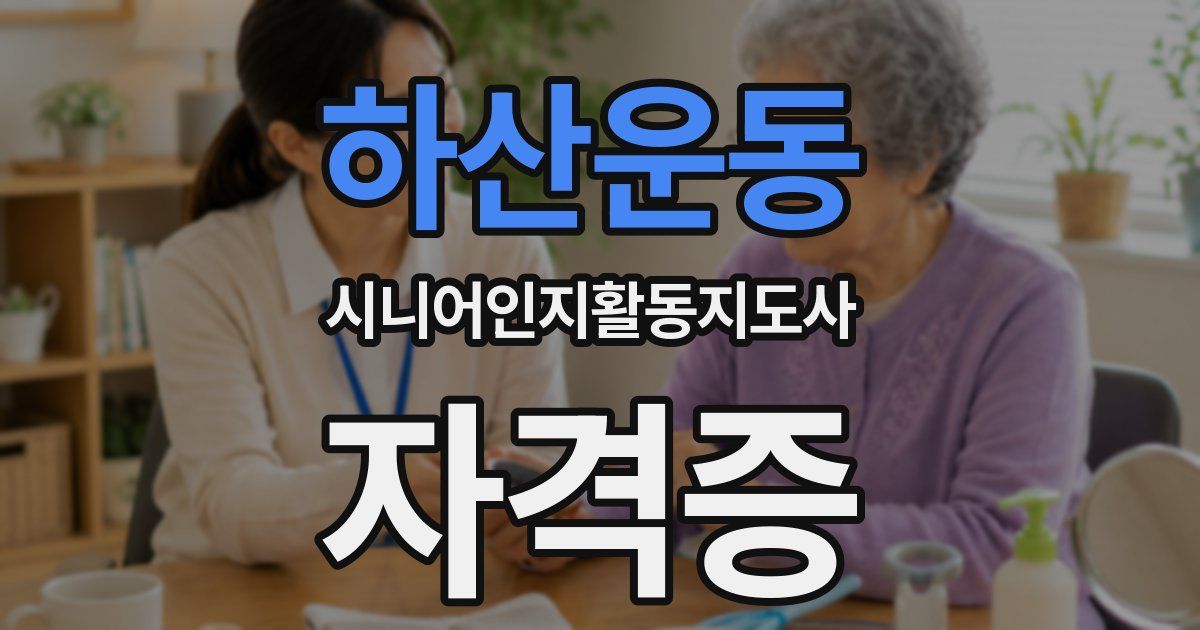 하산운동 시니어인지활동지도사 자격증