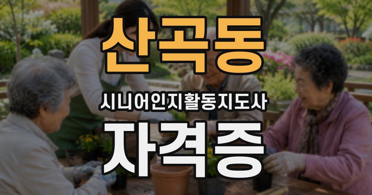 산곡동 시니어인지활동지도사 자격증