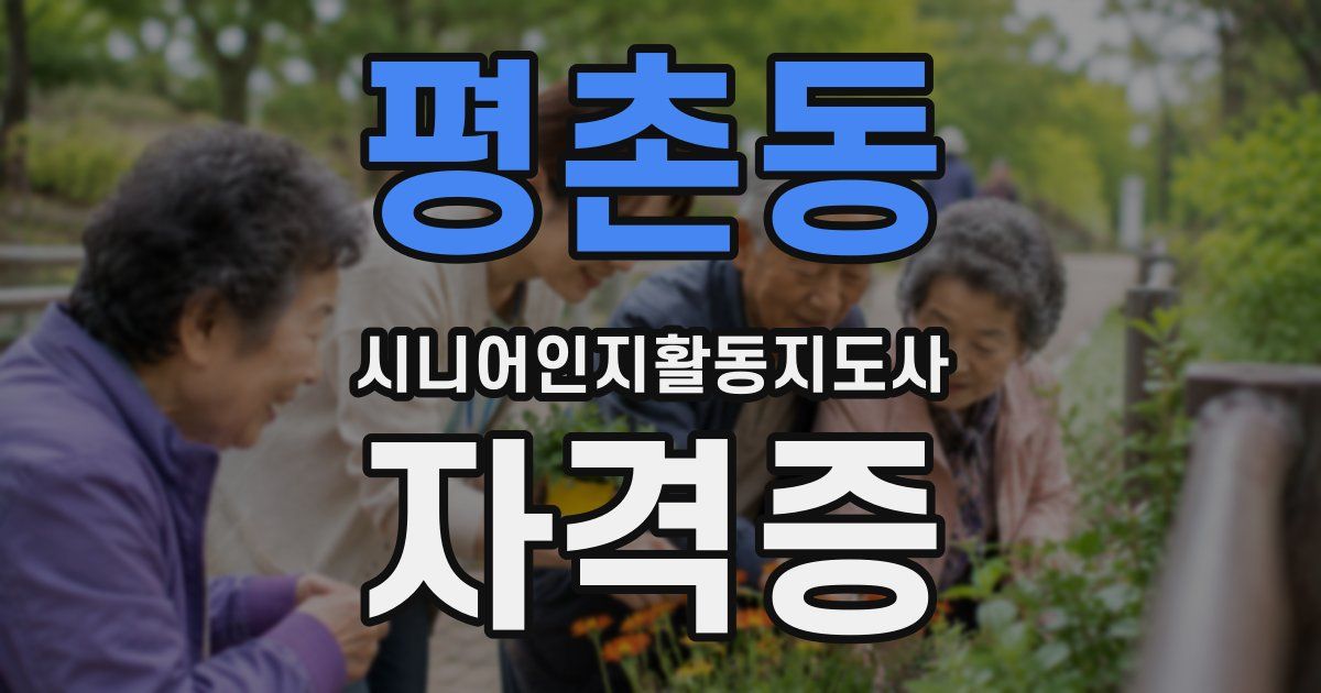 평촌동 시니어인지활동지도사 자격증