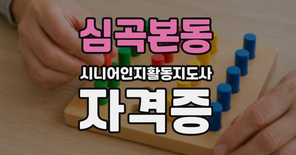 심곡본동 시니어인지활동지도사 자격증