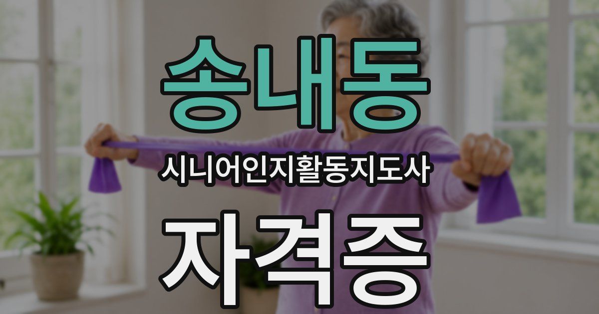 송내동 시니어인지활동지도사 자격증