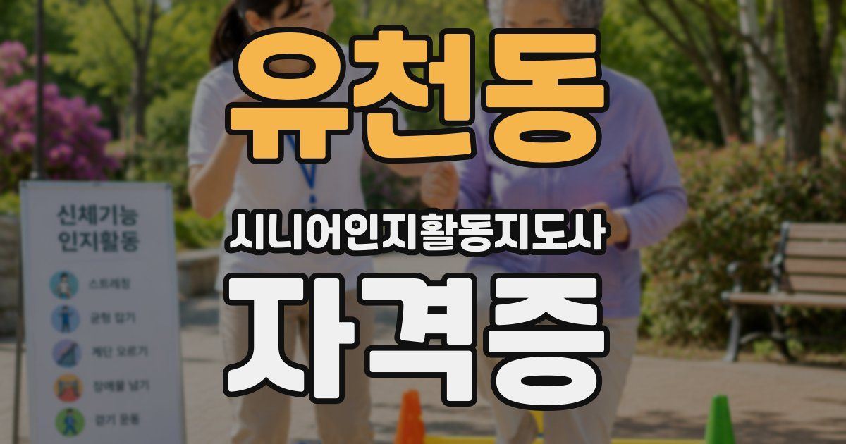 유천동 시니어인지활동지도사 자격증