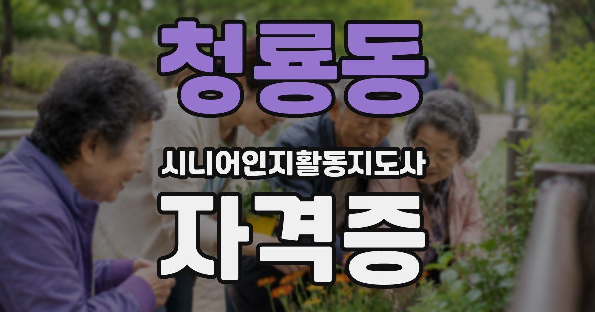 청룡동 시니어인지활동지도사 자격증