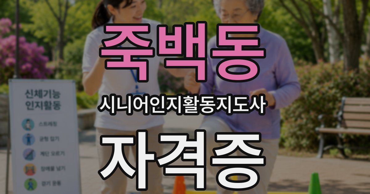 죽백동 시니어인지활동지도사 자격증