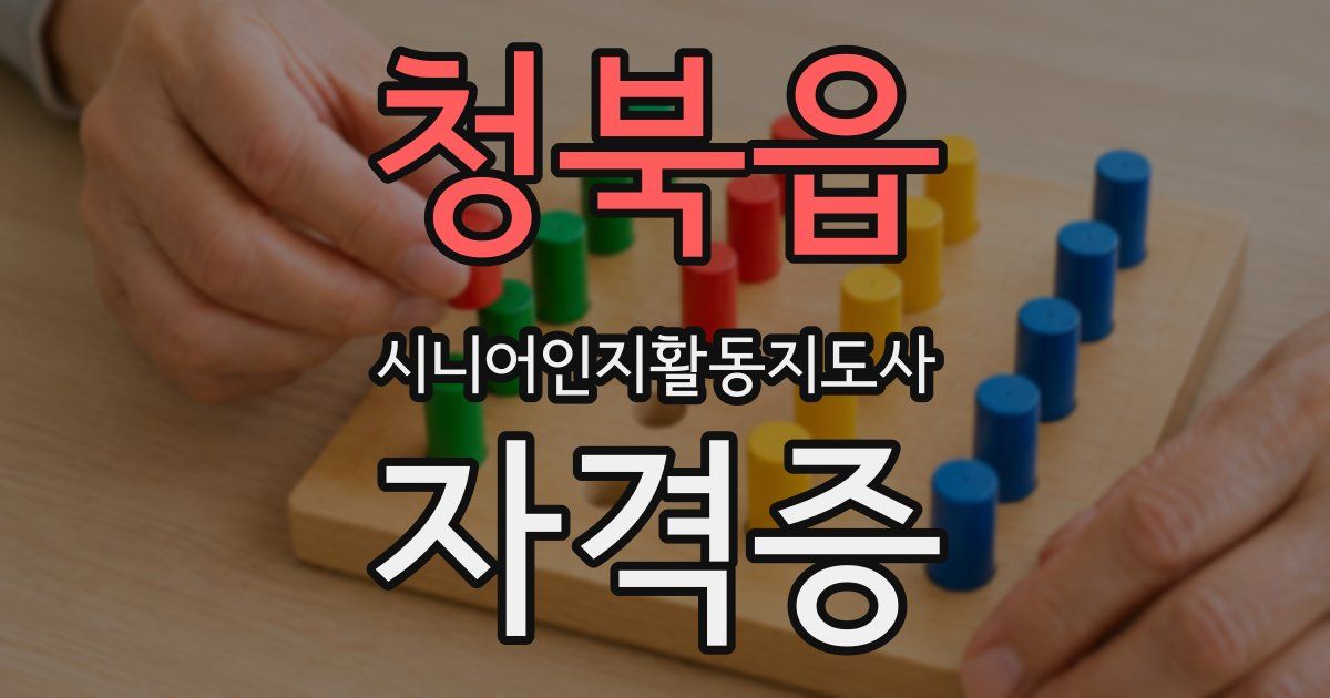 청북읍 시니어인지활동지도사 자격증