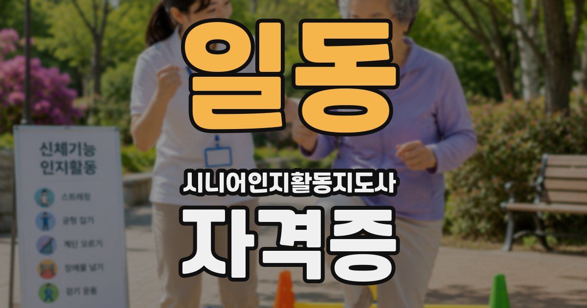 일동 시니어인지활동지도사 자격증
