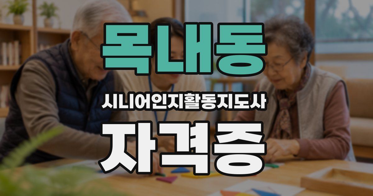 목내동 시니어인지활동지도사 자격증