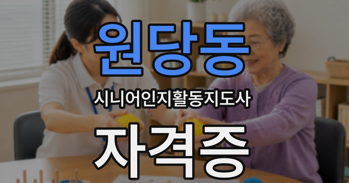 원당동 시니어인지활동지도사 자격증