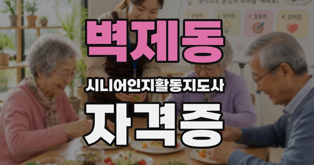 벽제동 시니어인지활동지도사 자격증